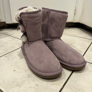 NEW! Koolaburra Purple Winter Boots with Bow Accents